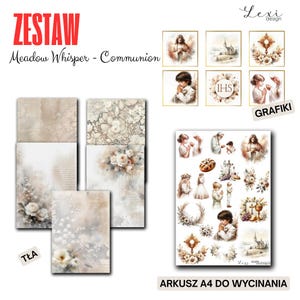 Coffret de communion – Communion Meadow Whisper, illustrations et papiers/arrière-plans, cliparts