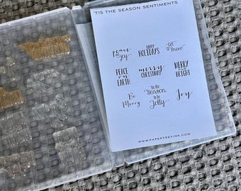DESTASH - Papertreyink Stamp Set -Tis the Season Sentiments