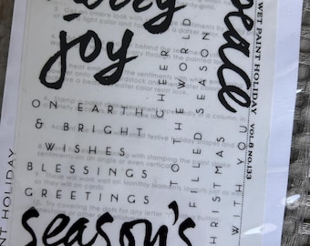 DESTASH - Papertrey Ink Stamp Set -Wet Paint Holiday