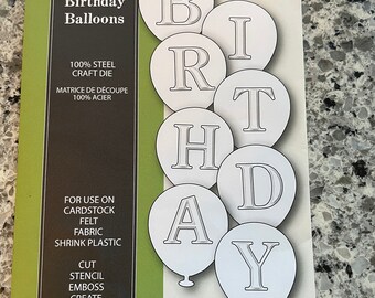 DESTASH - Poppystamps - Birthday Balloons Die Set