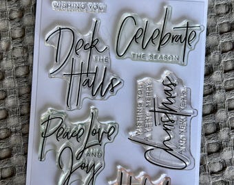 DESTASH - Right at Home Stamp Set - Peace Love Joy