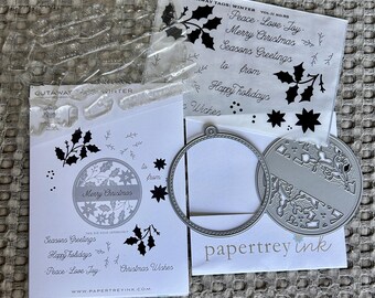 DESTASH - Papertrey Ink Stamp Set -Cutaway Tags Winter