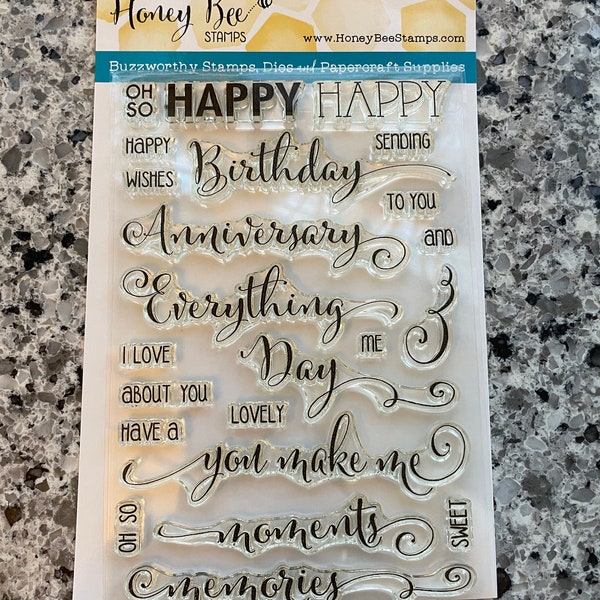 DESTASH - Honey Bee Stamps - Happy Everything Stamp Set