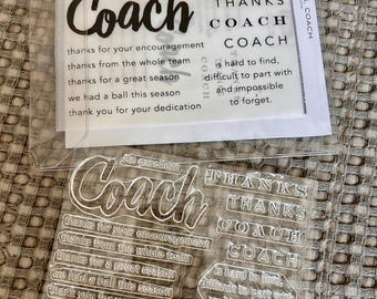 DESTASH - Papertreyink Stamp Set - Thanks Coach