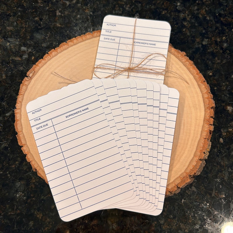 Blank Library Cards Etsy