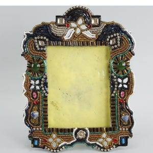 Vintage Jeweled Perlen retikulierte Bilderrahmen signiert Bradley