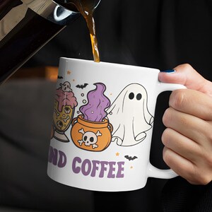 Cute Halloween Mug with Ghost, Spooky Coffee Cup For Halloween Gift For Friend Halloween Decor Tea Cup Spooky Coffee Lover Gift Fall Mug