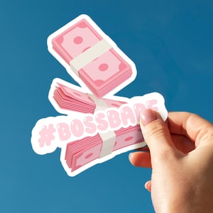 Boss Babe Aufkleber Rosa Dollars Label Girl Power Dekor Hustler Aufkleber Töten trendiges Aufkleber Geschenk für sie blasenfrei Etikett Laptop Auto Sammelalbum