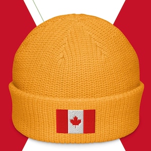 Canada Embroidered Winter Hat, Canadian Flag Embroidery Beanie Gift For Her Canadian Watch Cap, CA Tuque, Cozy Stocking Cap Present For Him
