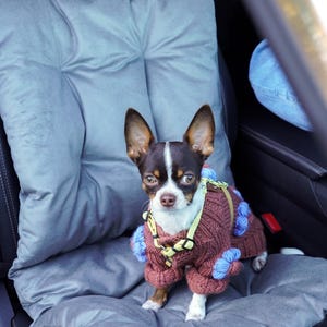 Cama para perros en el coche para perros pequeños y medianos, funda para asiento de coche con correa de seguridad, cama de viaje antiarañazos para perros, accesorios para perros en el coche