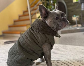 Dog Jacket reversible wool vest french bulldog Clothes for dog winter costume small dog clothes for pug pet supplies dog coat