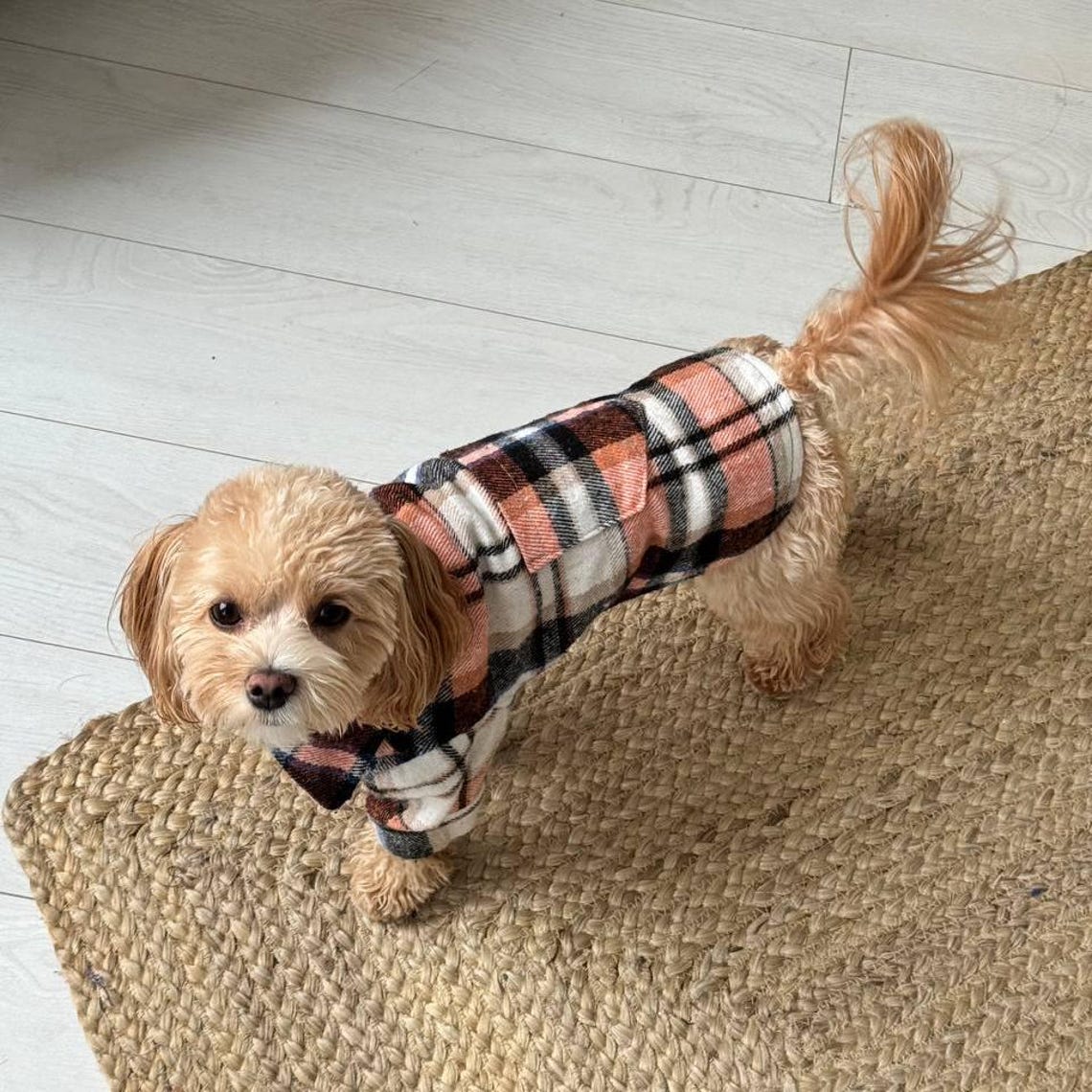 Custom Dog Flannel Shirt, Cotton Plaid Dog Clothes for Dog Moms, Made ...