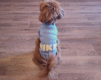 Personalised Knit Sweater - Dog Costume - Dog Clothes - Puppy Sweater