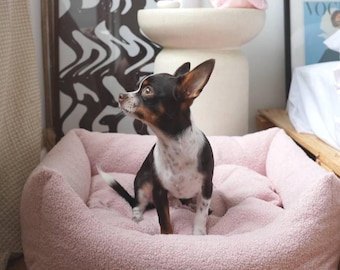 Cat Pillow Dog Bed Cushion, Pink Plush Pet Bed, Washable Small Dog Bed, Cozy Cat Bed, Cute Pet Gift, Soft Teddy Pet Cushion