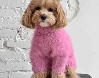 Dog Merino Wool Sweater - 5 colors - Fluffy Pet Clothes -  Dog Cardigan