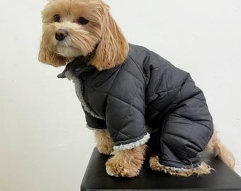 Abrigo impermeable reversible para perros: chaqueta de invierno cálida y de piel