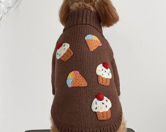 Dog Sweater Personalized Knit Custom Fit Pet Clothing for Small Medium Breeds Warm Gift Outfit