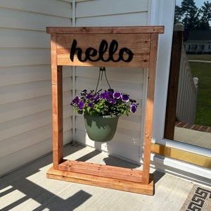 Plant Holder, Hanging Basket Plant Holder, Wood Plant Stand , Outdoor Decor, Porch Decor, Personalized Plant Holder, Hanging Plant Holder