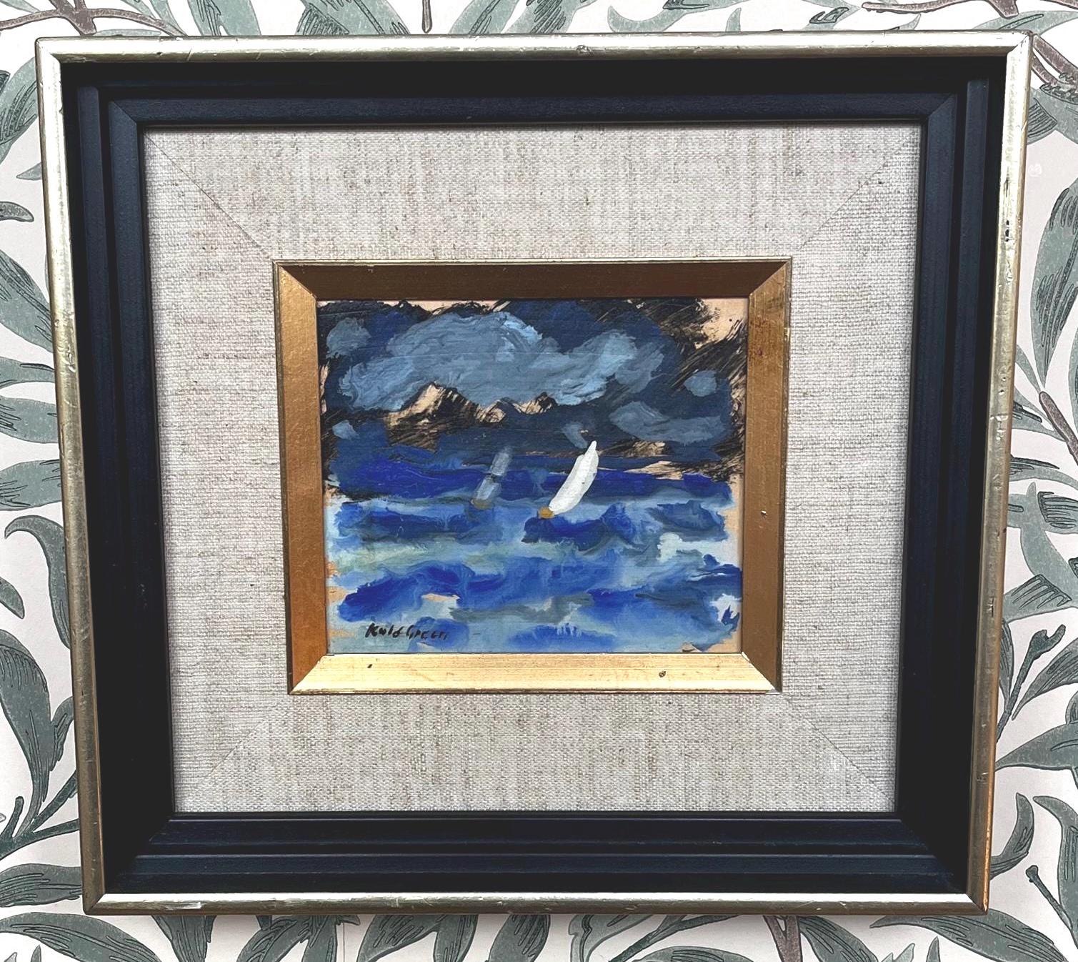 Abstract Sailing Scene C1970 Signed Original Oil Painting by Kulo