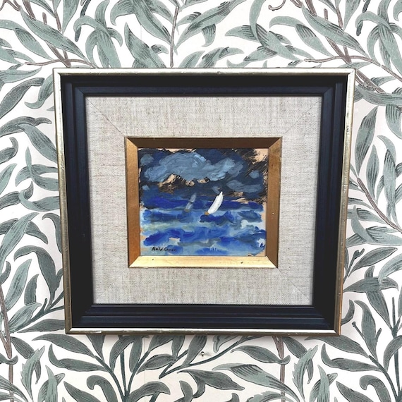 Abstract Sailing Scene C1970 Signed Original Oil Painting by Kulo