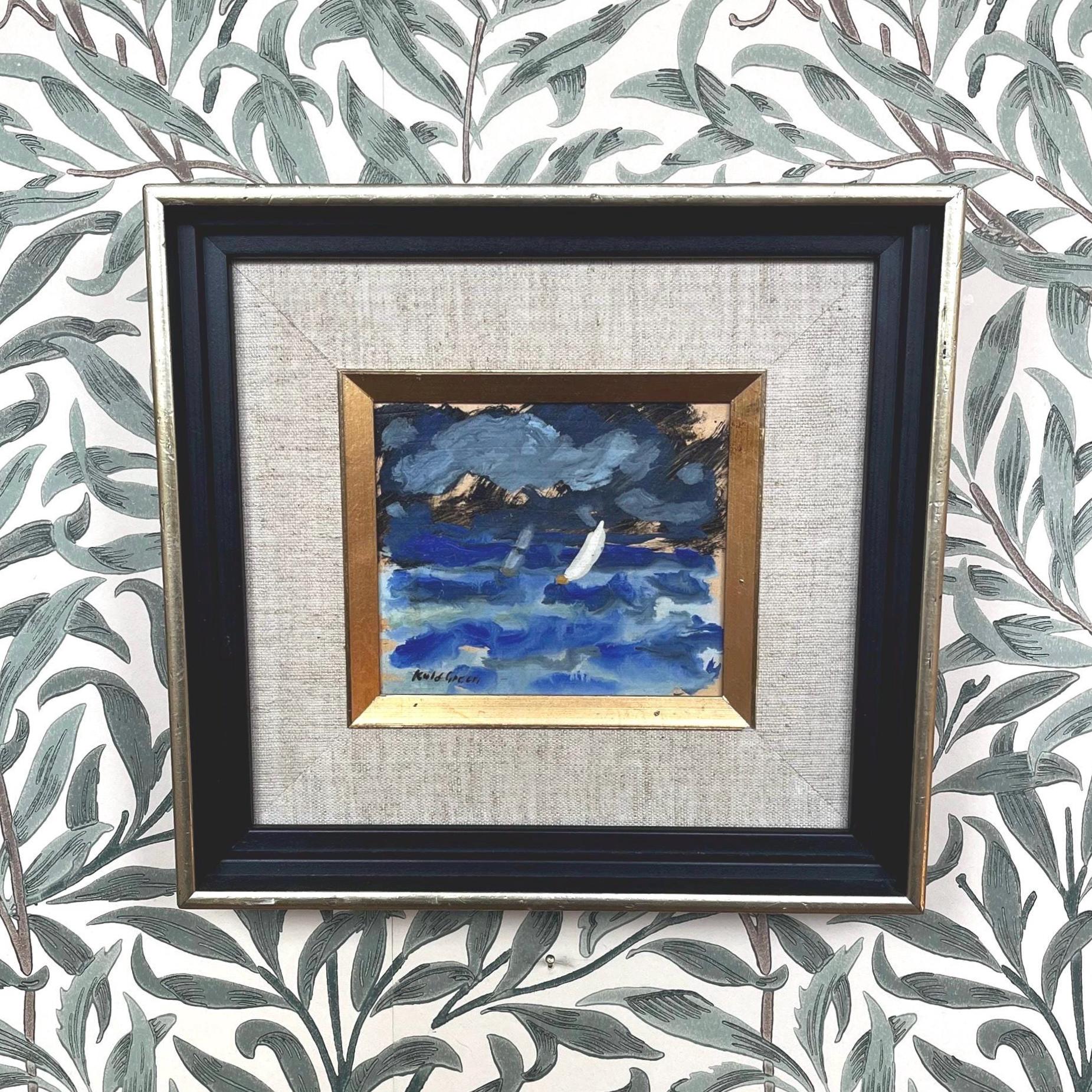 Abstract Sailing Scene C1970 Signed Original Oil Painting by Kulo