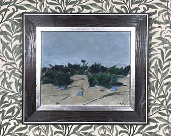 ヴィンテージ　油絵 スウェーデン近代主義風景画油絵 - ヤン・ルンディン 1945年 - 額入り