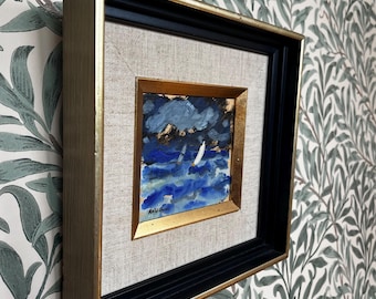 Abstract Sailing Scene C1970 Signed Original Oil Painting by Kulo