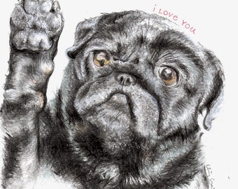 Lola Pug Print