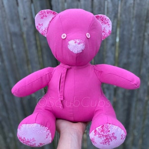 12” Pink Upcycled ScrubCub Teddy Bear