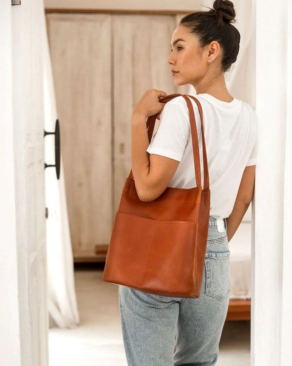 Classic Leather Tote Bag for Women Everyday Use Tote Bag Leather Tote Bag With Zipper Pocket women Shoulder Bag Ladies Bag halloween Gift Etsy Canada