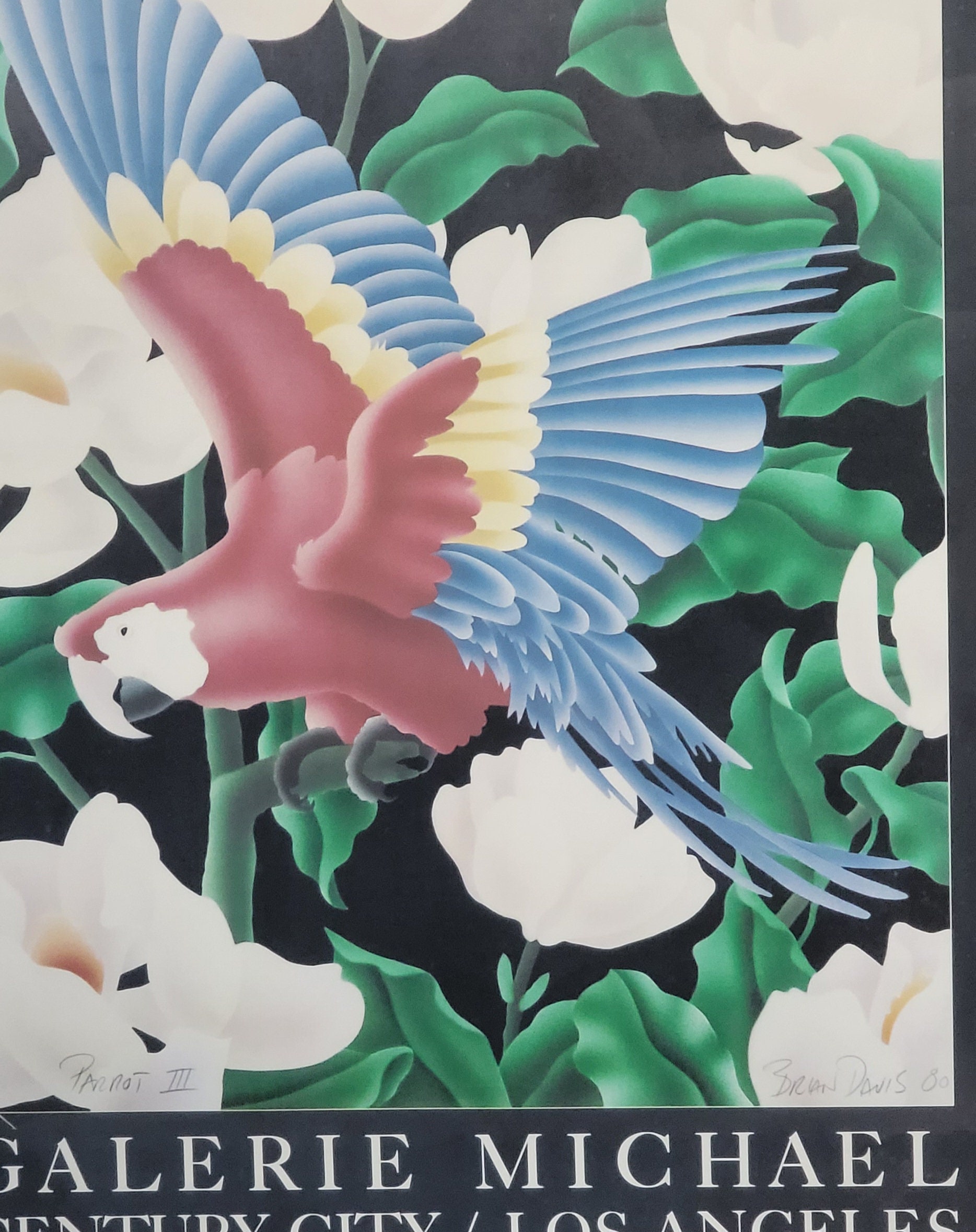 WAY OF THE BIRD Andy Davis メッセージサイン入り MCM Vintage 80s Brian Davis Signed “parrot III” Galerie Michael
