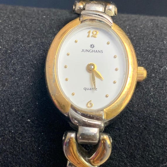 Junghans Womens Two Tone Quartz Oval Face Link Bracelet Watch 47/0875
