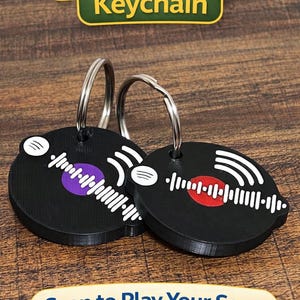 Custom Spotify Code Keychain: Personalized Vinyl Record Music Gift