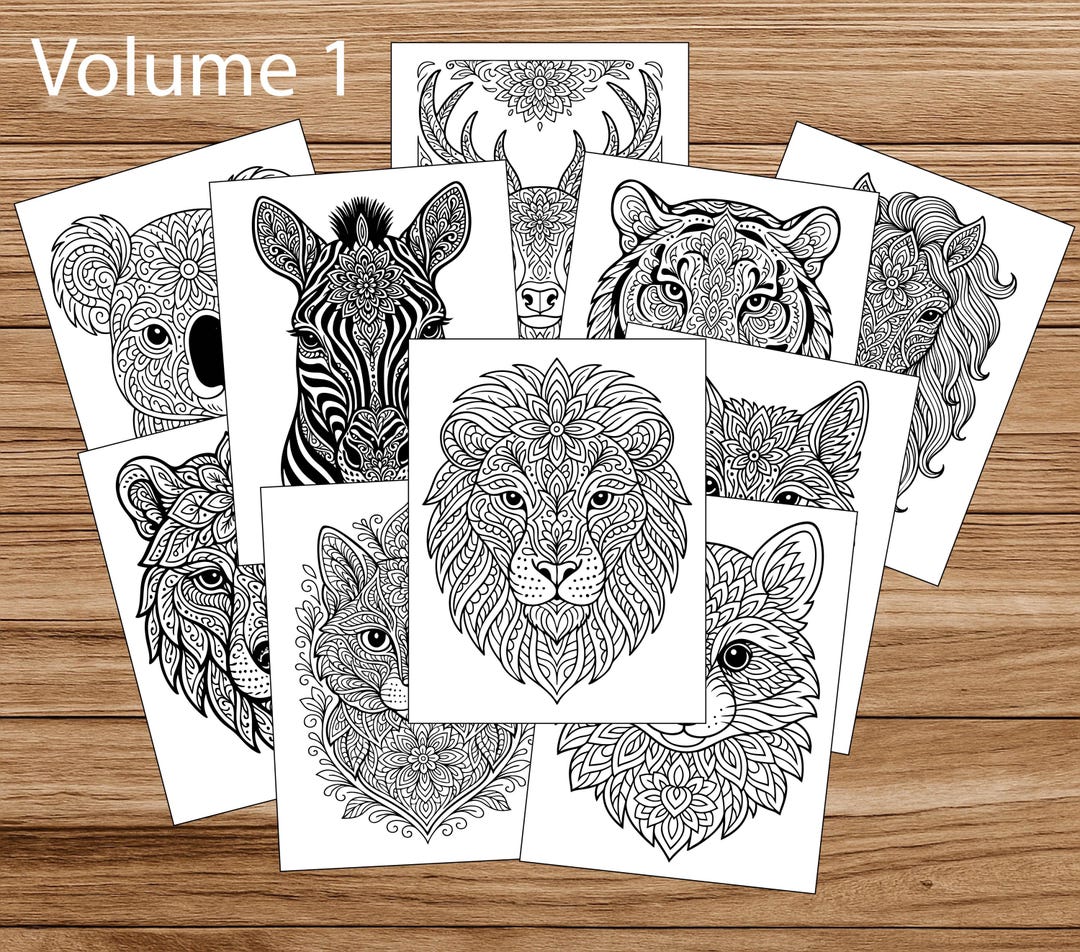 Animal Mandala Coloring Pages (volume 1) – Instant Download PDF - Etsy