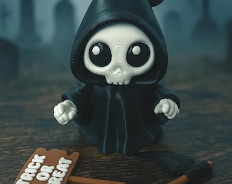 Chibi Grim Reaper Figurine | Halloween Desk Decor