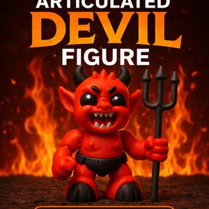 Articulated Devil Figurine | 3D-Printed Flexi Desk Toy – Mischievous Halloween Decor