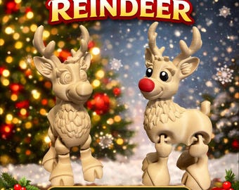 Articulated Christmas Reindeer – 3D Printed Holiday Decoration