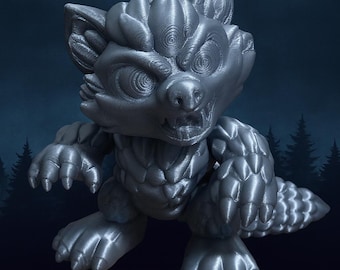 Werewolf Figurine – 3D Printed Monster Desk Buddy – Halloween Decor – Articulated Style