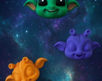 Alien Head-koelkastmagneet | 3D-geprint scifi-keukendecor – eigenzinnig ruimtecadeau