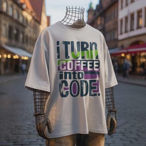 Jag förvandlar kaffe till kod SVG, rolig programmerare SVG, kodningscitat SVG, utvecklargåva, Cricut Cut-fil, teknisk humordesign