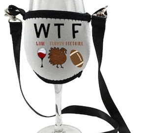 Wine glass holder with laynard