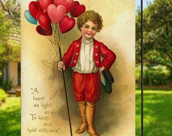 Vintage postcard Valentine Flags