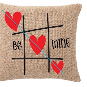 Burlap Valentine Pillow Covers