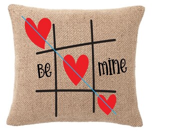Burlap Valentine Pillow Covers