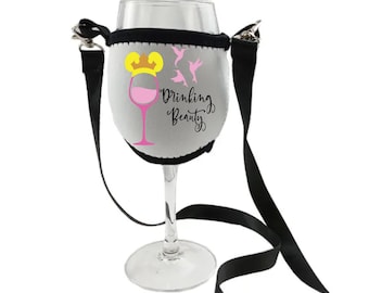 Wine glass holder with laynard