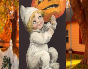 Vintage Halloween Post Cards Flags