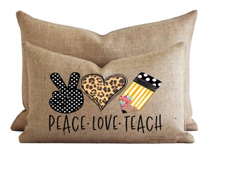 Lumbar Pillow Cover  -  Teacher  cushion cover, throw pillow cover