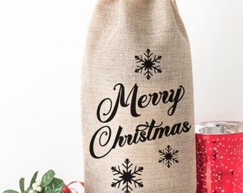 Christmas Wine Bags, Wine Bag Present, Wine Bottle Gift Bags, Holiday Wine Gift