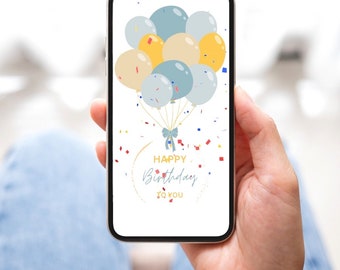 Tarjeta digital de feliz cumpleaños / Tarjeta electrónica animada