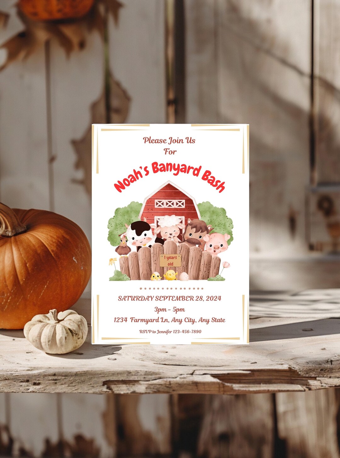 Barnyard Bash Birthday Invitation | Farm Animal Party Invite | Canva ...